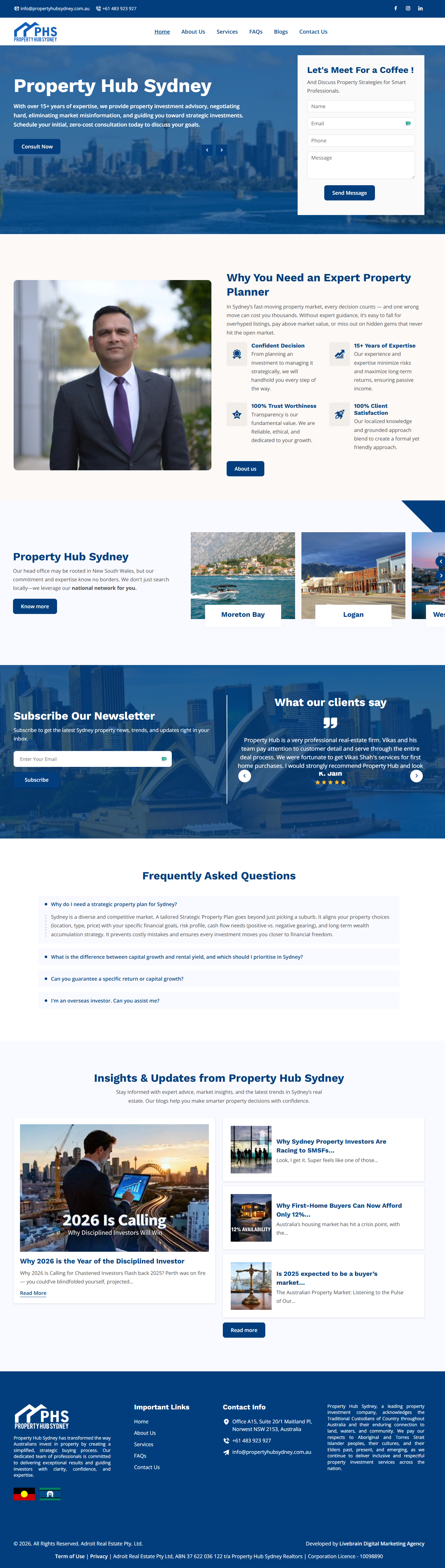 Property Hub Sydney website design